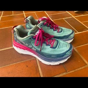 HOKA One One Bondi 5 Running Shoes Womens Size 7.5 Aquifer Vintage Indigo